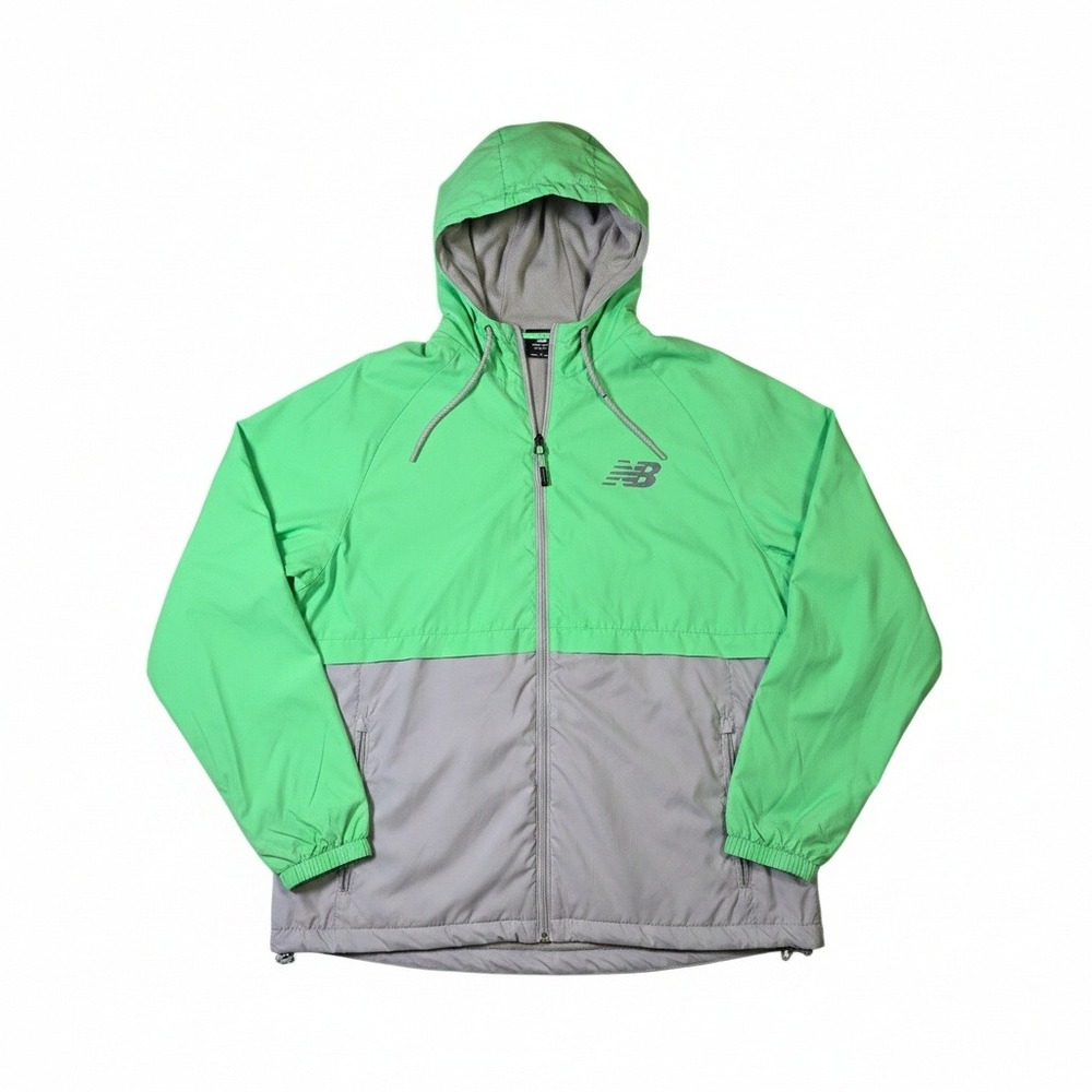 New Balance Green Grey Windbreaker Jacket L - Picture 1 of 7